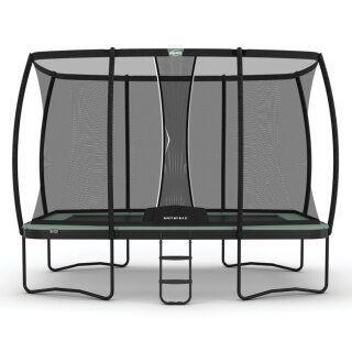 BERG Trampolin Regular 410 cm Ultim Champion ECO rechteckig Grün + Sicherheitsnetz DLX XL