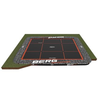 BERG SPORTS Trampolin FlatGround 5 x 5 m Ultim Pro Bouncer rechteckig Grau