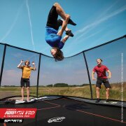 BERG Trampolin rechteckig Trampolin Regular 5 x 5 m Ultim Pro Bouncer rechteckig + Sicherheitsnetz XL