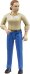 bruder bworld Frau, heller Hauttyp, blaue Hose