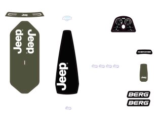 BERG Gokart Ersatzteil Rally - Sticker Set Jeep Rally Cherokee