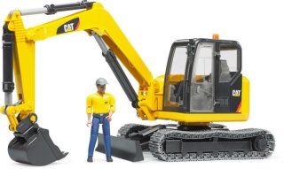 bruder Cat Minibagger mit Bauarbeiter