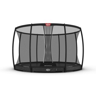 BERG Trampolin Rund 430 cm Champion InGround Grau + Netz DLX XL
