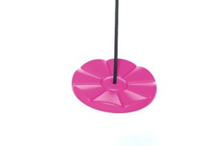 DICE Kunststoff-Tellerschaukel Pink geflochtenes Seil Schwarz - passend für BERG PlayBase