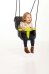Dice Klettergerüst Zubehör Kunststoff-Babyschaukel Anthrazit/Grün mit schwarz geflochtenem Seil