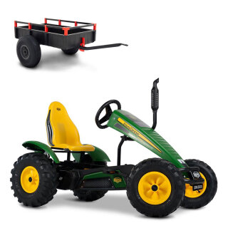BERG Gokart XL Traxx John Deere BFR-3 mit Gangschaltung mit Anhänger