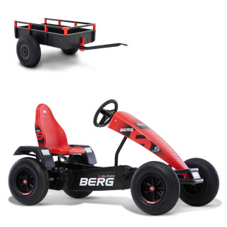 BERG Gokart XL B.Super Red rot BFR-3 mit Gangschaltung mit Anhänger