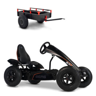 BERG Gokart XL Black Edition schwarz BFR-3 mit Gangschaltung mit Anhänger