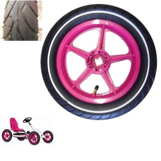 BERG Ersatzteil Buddy Antriebs-Rad pink slick 12.5 x 2.25-8 white striping traction glatt Weißwand
