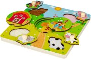 SpielMaus Holz Fühlpuzzle Farmtiere, 6-teilig