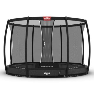 BERG Trampolin Rund 330 cm Elite InGround Grau + Sicherheitsnetz Deluxe