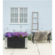 PLUS Cubic Blumenkasten mit Rädern - 87 x 45 cm - Schwarz