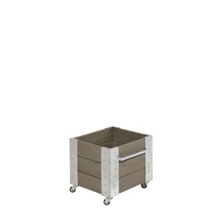 PLUS Cubic Blumenkasten mit Rädern - 45 cm - Graubraun