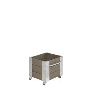 PLUS Cubic Blumenkasten mit Rädern - 45 cm - Graubraun