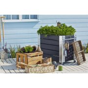 PLUS Cubic Blumenkasten mit Rädern - 50 x 87 x 70 cm - Schwarz