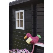 PLUS Spielhaus mit Terrasse - 198 x 162 x 153 cm unbehandelt