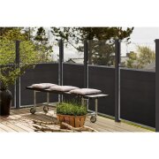 PLUS Futura WPC Zaun mit klarem Glas - 180 x 145 cm