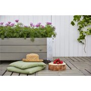 PLUS Cubic Blumenkasten mit Rädern - 120 x 45 cm - Graubraun
