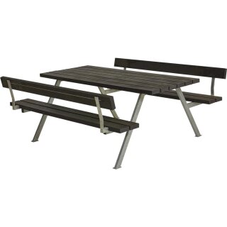 PLUS Alpha Kombimöblen mit 2 Rückenlehnen - 177 cm - RePlast - Schwarz