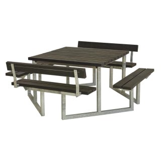 PLUS Twist Kombimöbel mit 2 Rückenlehnen - 204 cm - RePlast - Schwarz