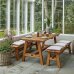 PLUS Country Plankenbank - 177 cm - Farbgrundiert Teak