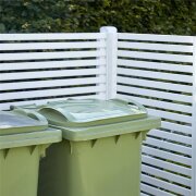 PLUS Tokyo Mülltonnenverkleidung - weiß - Pfosten zum eingraben