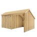 PLUS Multi Gartenhaus 10,5 m² - 2 Module Doppeltür & offene Fassade - 10,5 m² unbehandelt