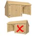 PLUS Multi Gartenhaus 10,5 m² - 2 Module Doppeltür & offene Fassade - 10,5 m² unbehandelt