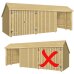 PLUS Multi Gartenhaus 15,5 m² - 3 Module Doppeltür & offene / geschlossene Fassade - 15,5 m² unbehandelt