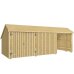 PLUS Multi Gartenhaus 15,5 m² - 3 Module Doppeltür & offene / geschlossene Fassade - 15,5 m² unbehandelt