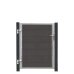 PLUS Futura WPC-Tor links - 99×127 cm + 16 cm grauschwarze Pfosten