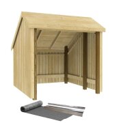 PLUS Fahrradunterstand 5,7 m²- unbehandelt - inkl. Dachpappe / Aluleisten