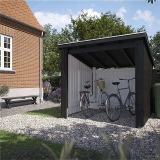 PLUS Nordic Fahrradunterstand 5 m² - 1 Modul offen m. Dachpappe / Aluleisten