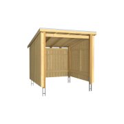 PLUS Nordic Fahrradunterstand 5 m² - 1 Modul offen m. Dachpappe / Aluleisten / H-Pfostenfüße
