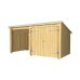 PLUS Nordic Multi Gartenhaus 9,5 m² - 2 Module Doppeltür & offene Fassade m. Dachpappe / Aluleisten