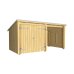 PLUS Nordic Multi Gartenhaus 9,5 m² - 2 Module Doppeltür & offene Fassade m. Dachpappe / Aluleisten