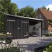 PLUS Nordic Multi Gartenhaus 9,5 m² - 2 Module Doppeltür & offene Fassade m. Dachpappe / Aluleisten / H-Pfostenfüße
