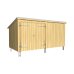 PLUS Nordic Multi Gartenhaus 9,5 m² - 2 Module Doppeltür & Fassade m. Dachpappe / Aluleisten / H-Pfostenfüße