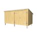 PLUS Nordic Multi Gartenhaus 9,5 m² - 2 Module Doppeltür & Fassade m. Dachpappe / Aluleisten / H-Pfostenfüße
