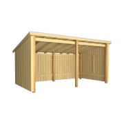 PLUS Nordic Multi Gartenhaus 9,5 m² - 2 Module offen m. Dachpappe / Aluleisten