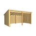 PLUS Nordic Multi Gartenhaus 9,5 m² - 2 Module offen m. Dachpappe / Aluleisten