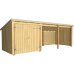 PLUS Nordic Multi Gartenhaus 14 m² - 3 Module Doppeltür & offene Fassade m. Dachpappe / Aluleisten