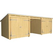 PLUS Nordic Multi Gartenhaus 14 m² - 3 Module m. 2...