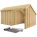 PLUS Multi Gartenhaus 10,5 m² - 2 Module Doppeltür & offene Fassade m. Dachpappe / Aluleisten