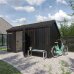 PLUS Multi Gartenhaus 10,5 m² - 2 Module Doppeltür & Fassade m. Dachpappe / Aluleisten