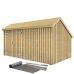 PLUS Multi Gartenhaus 10,5 m² - 2 Module Doppeltür & Fassade m. Dachpappe / Aluleisten