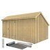 PLUS Multi Gartenhaus 10,5 m² - 2 Module Doppeltür & Fassade m. Dachpappe / Aluleisten / H-Pfostenfüße