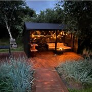 PLUS Multi Gartenhaus 10,5 m² - 2 Module offen m. Dachpappe / Aluleisten / H-Pfostenfüße