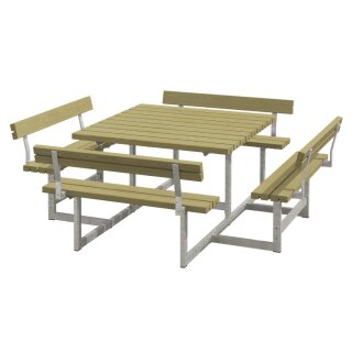 PLUS Picnic Kombimöbel m / 4 Rückenlehnen - 224 cm - Druckimprägniert