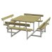 PLUS Picnic Kombimöbel m / 4 Rückenlehnen - 224 cm - Druckimprägniert